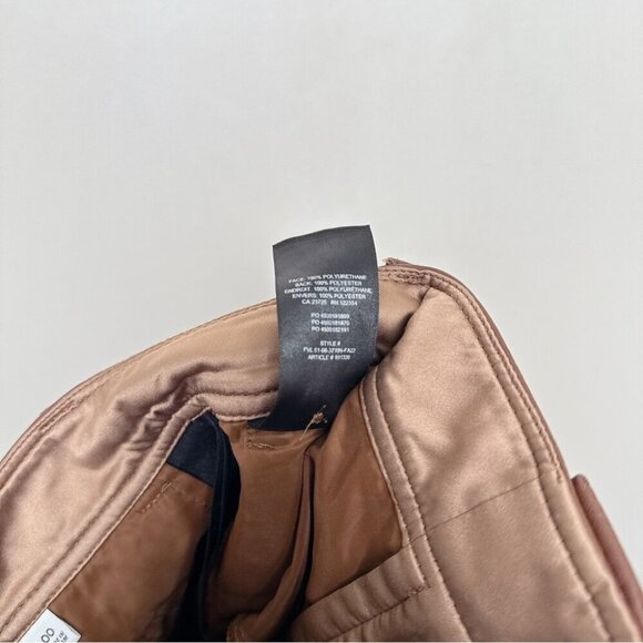 Aritzia Womens Babaton 00 Agency Vegan Leather Pant In Cognac Color - Picture 11 of 15